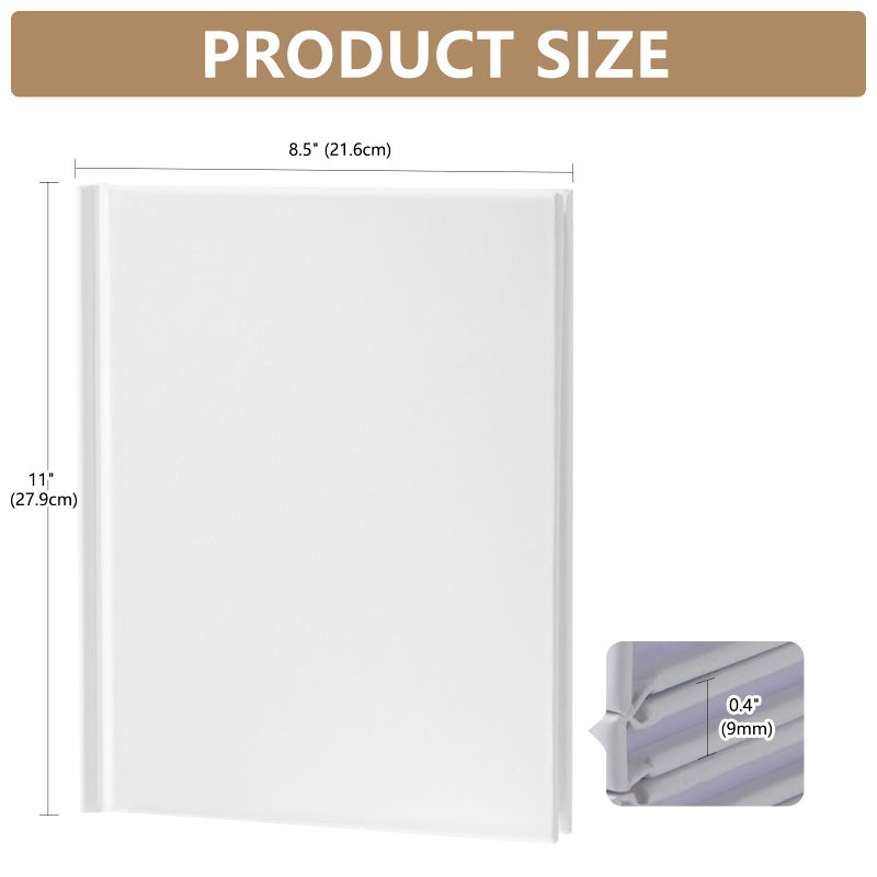 zmybcpack 6 Pack Hardcover Blank Book 8.5x11 inch, Hardcover Blank Book for Students to Write Stories, Blank Hardcover Sketchbooks Journal(White,22 Sheets/ 44 Pages Each) - Image 2